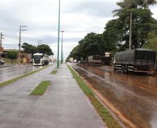 Obras do contorno viário de Palotina que terá extensão de cerca de 16 km e está sendo construído para desviar o trânsito de caminhões do centro da cidade.
