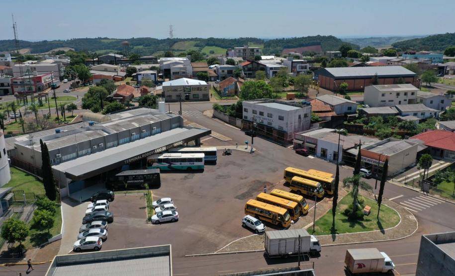 Reforma da rodoviárai da cidade de Guaraniaçu- Foto : Jonathan Campos / AEN